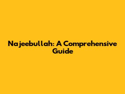 Najeebullah: A Comprehensive Guide