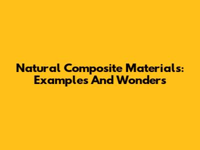 Natural Composite Materials: Examples And Wonders