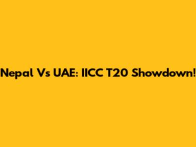 Nepal Vs UAE: IICC T20 Showdown!