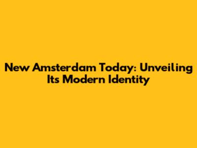 New Amsterdam Today: Unveiling Its Modern Identity
