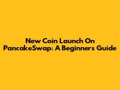 New Coin Launch On PancakeSwap: A Beginner's Guide