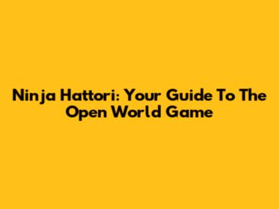 Ninja Hattori: Your Guide To The Open World Game