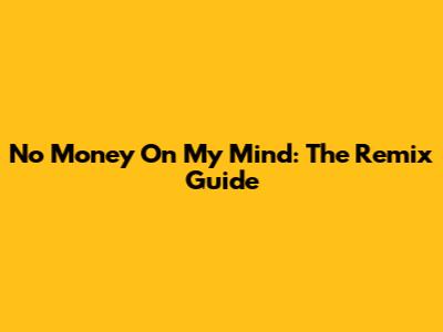 No Money On My Mind: The Remix Guide