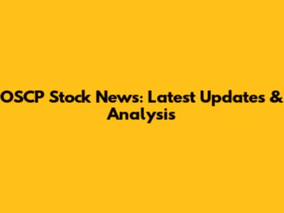 OSCP Stock News: Latest Updates & Analysis