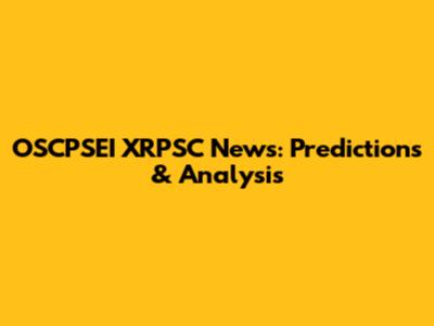 OSCPSEI XRPSC News: Predictions & Analysis