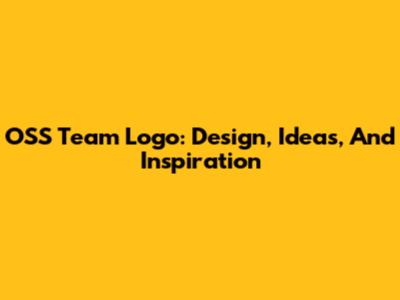 OSS Team Logo: Design, Ideas, And Inspiration