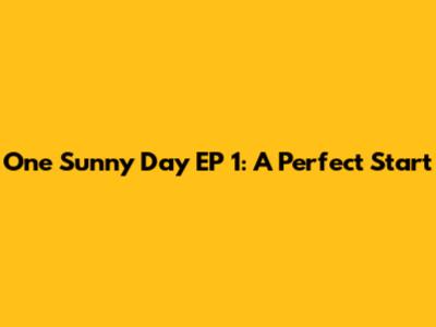 One Sunny Day EP 1: A Perfect Start