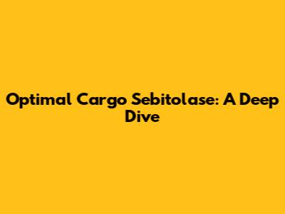 Optimal Cargo Sebitolase: A Deep Dive