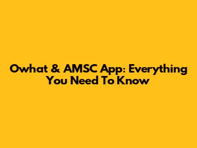 Owhat & AMSC App: Everything You Need To Know