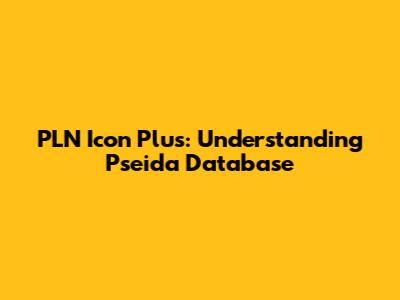 PLN Icon Plus: Understanding Pseida Database