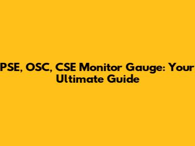 PSE, OSC, CSE Monitor Gauge: Your Ultimate Guide