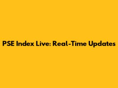 PSE Index Live: Real-Time Updates