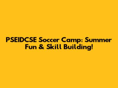 PSEIDCSE Soccer Camp: Summer Fun & Skill Building!
