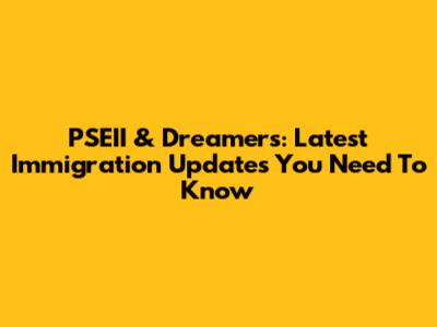 PSEII & Dreamers: Latest Immigration Updates You Need To Know