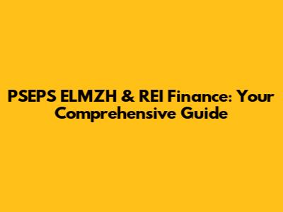 PSEPS ELMZH & REI Finance: Your Comprehensive Guide