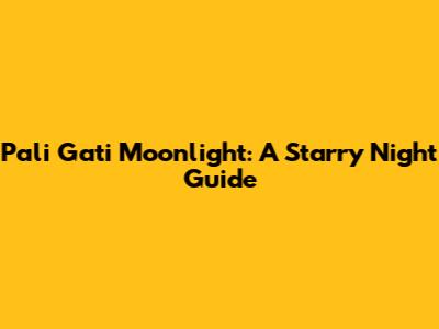 Pali Gati Moonlight: A Starry Night Guide