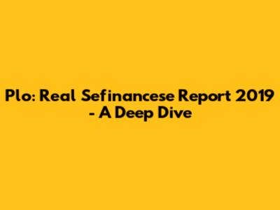 Plo: Real Sefinancese Report 2019 - A Deep Dive
