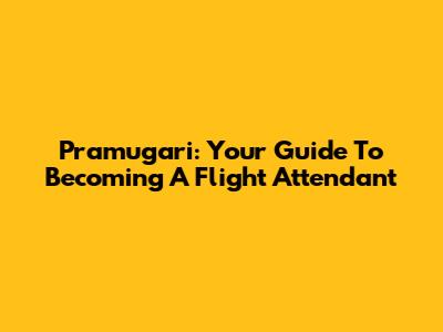 Pramugari: Your Guide To Becoming A Flight Attendant