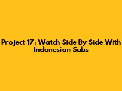 Project 17: Watch Side By Side With Indonesian Subs