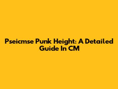 Pseicmse Punk Height: A Detailed Guide In CM