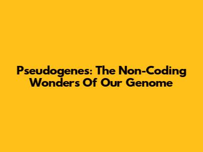 Pseudogenes: The Non-Coding Wonders Of Our Genome