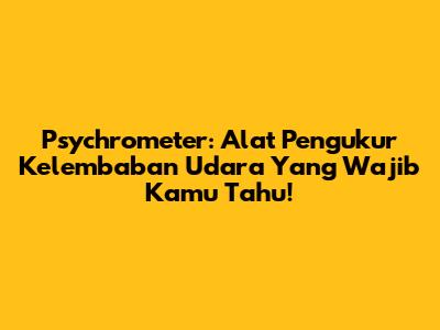 Psychrometer: Alat Pengukur Kelembaban Udara Yang Wajib Kamu Tahu!