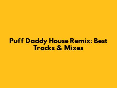 Puff Daddy House Remix: Best Tracks & Mixes