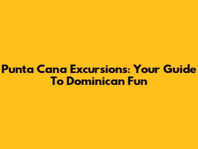 Punta Cana Excursions: Your Guide To Dominican Fun