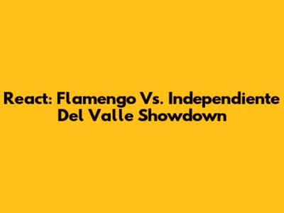 React: Flamengo Vs. Independiente Del Valle Showdown