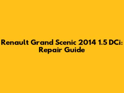 Renault Grand Scenic 2014 1.5 DCi: Repair Guide