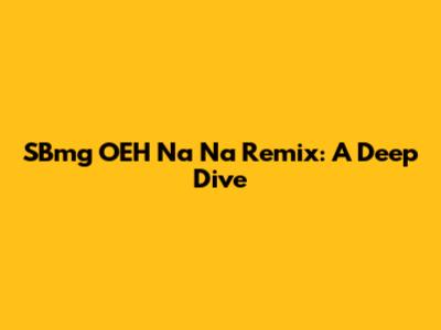 SBmg OEH Na Na Remix: A Deep Dive