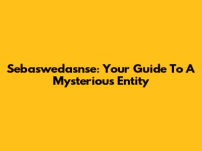 Sebaswedasnse: Your Guide To A Mysterious Entity