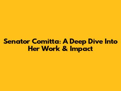 Senator Comitta: A Deep Dive Into Her Work & Impact