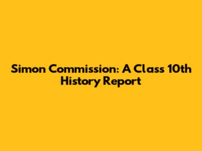 Simon Commission: A Class 10th History Report