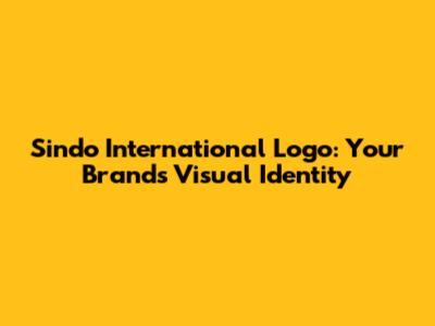 Sindo International Logo: Your Brand's Visual Identity