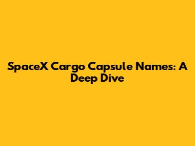 SpaceX Cargo Capsule Names: A Deep Dive