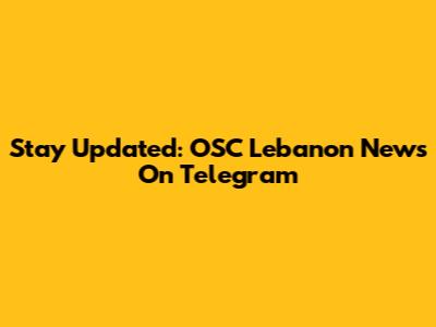 Stay Updated: OSC Lebanon News On Telegram