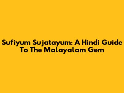 Sufiyum Sujatayum: A Hindi Guide To The Malayalam Gem