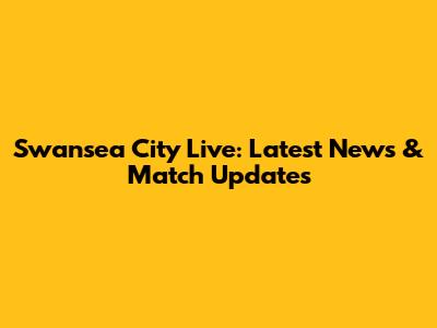 Swansea City Live: Latest News & Match Updates