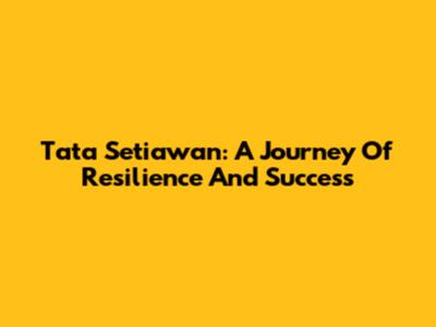 Tata Setiawan: A Journey Of Resilience And Success