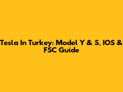 Tesla In Turkey: Model Y & S, IOS & FSC Guide