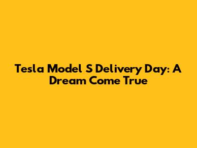 Tesla Model S Delivery Day: A Dream Come True