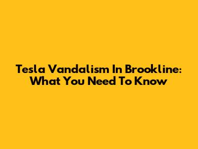 Tesla Vandalism In Brookline: What You Need To Know
