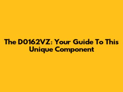 The D0162VZ: Your Guide To This Unique Component