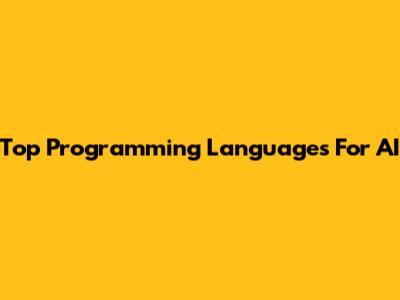 Top Programming Languages For AI
