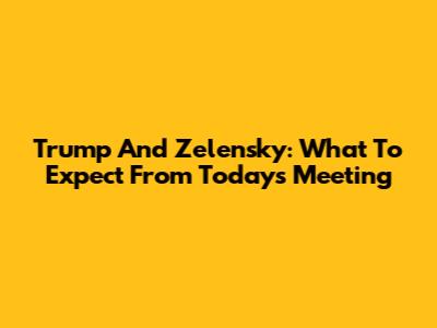 Trump And Zelensky: What To Expect From Today's Meeting