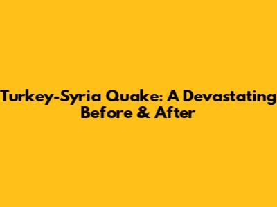 Turkey-Syria Quake: A Devastating Before & After