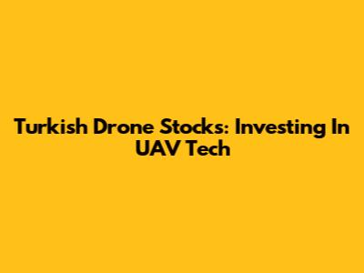 Turkish Drone Stocks: Investing In UAV Tech