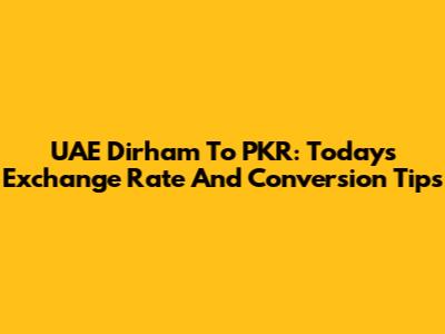 UAE Dirham To PKR: Today's Exchange Rate And Conversion Tips