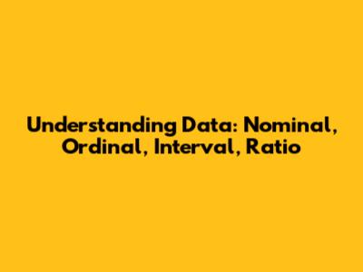 Understanding Data: Nominal, Ordinal, Interval, Ratio